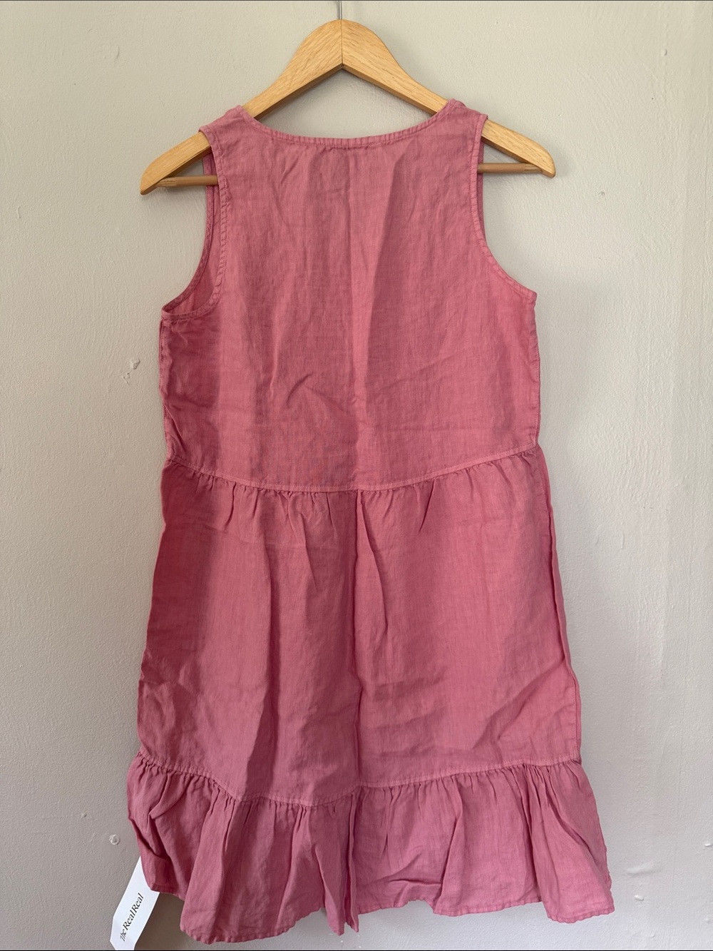 Cynthia Rowley Rose Pink V-Neck Ruffled Hem Mini Dress - Picture 4 of 4